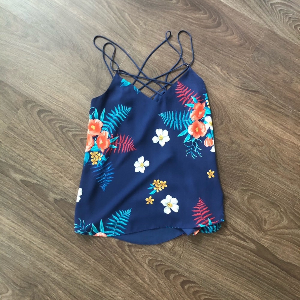 Express Chiffon floral tank top